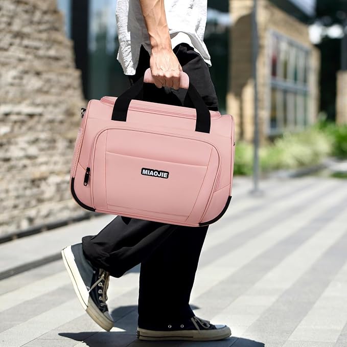 Underseat Carry On Luggage - Lightweight Travel Tote Weekender Bag Overnight Duffle for Travel, Personal Item - Pink-16Inch - Image 6