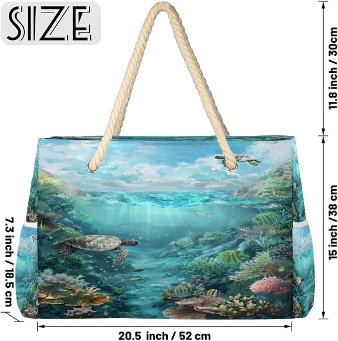Large Beach Bag with Zipper Beach Bags for Women Water Resistant Swim Pool Bag - Image 4
