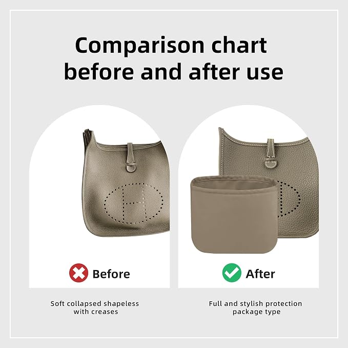 DGAZ Silk Purse Organizer Insert for Evelyne Bag(23,Cris tourterelle) | Soft and Lightweight,Perfect Fit,Multi-pocket Storage,Bag Protector,Luxury Bag Care,Handmade,for Smooth Bag Organizer - Image 4