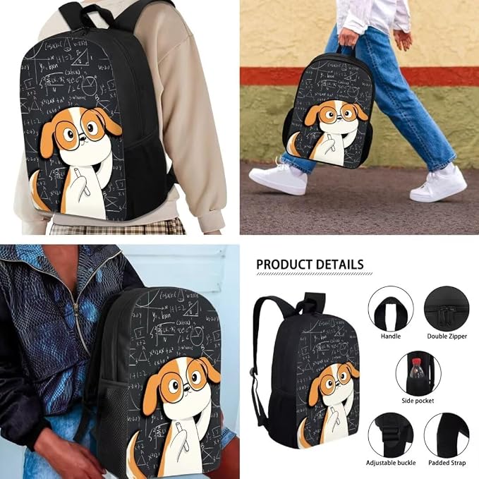 Mumeson Cool Cartoon Dog Backpack for Kids Boys Kids Rucksack Lightweight School Bags Large Bookbags Soft Backing Daypack Insulated Lunch Tote Bag Pencil Case Pouch Storage - Image 4