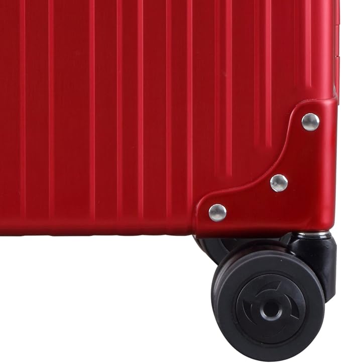 Aleon All Aluminum Lightweight 20" Business Laptop Briefcase - Vertical Open Carry-On, TSA Approved Suitcase, Four 360° spinner wheels, Compartment, Hard Side Cabin Bag for Travel & Business (Ruby) - Image 3