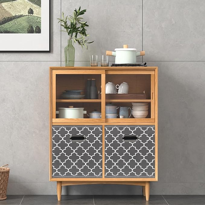Fabric Cloth Storage Bins,Fabric Cube Organizer with Dual Handles Foldable Cube Storage Baskets for Home Bedroom Storage,Set of 3,(Gray Light) - Image 5