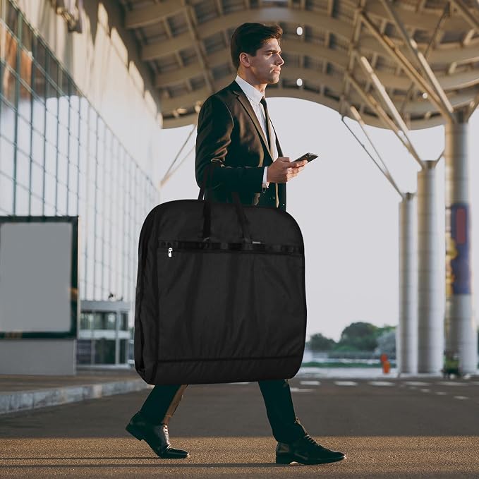Limoomil 60 Inch Heavy Duty Tear Resistance Wedding Dress Bag for Wedding Travel, Waterproof Dress Cover for Closet Wardrobe. Garment Bag for Gowns, Tuxedos, Dress, Long Coats. Darkgrey, 60 Inch. - Image 4