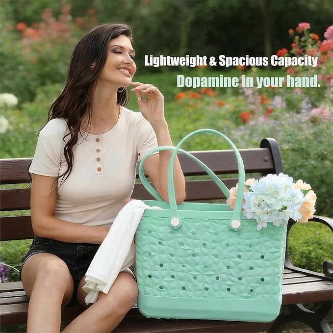 Rubber Beach Tote Bag Waterproof Tip-Proof Outdoor Tote Bag for the Beach Boat Pool Sports - Image 6
