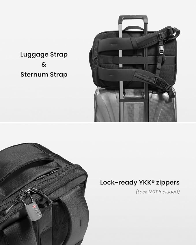 tomtoc 28/40L Travel Backpack, TSA Carry On/Personal Item Bag Flight Approved, Water-resistant Carry on Luggage, PFAS Free - Image 9