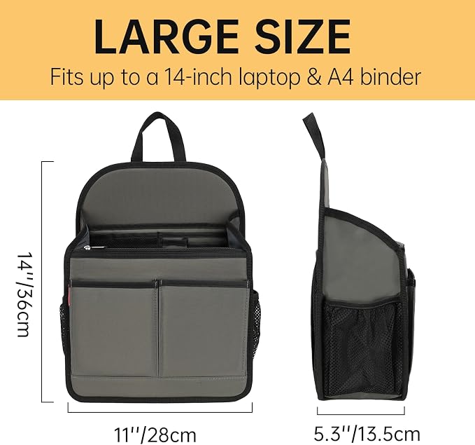 Large Premium Wider Rugged Backpack Organizer Insert for Men Women Work Travel -19 Pockets, Padded Nylon-Black - Image 5