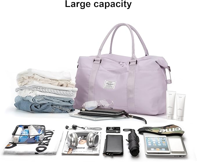 Travel Duffel Bag, Carry On Overnight Weekender Bags for Women | Travel Bag with Wet Pocket & Trolley Sleeve, For Spirit Airlines 18x14x8 Personal Item Bag - Image 3