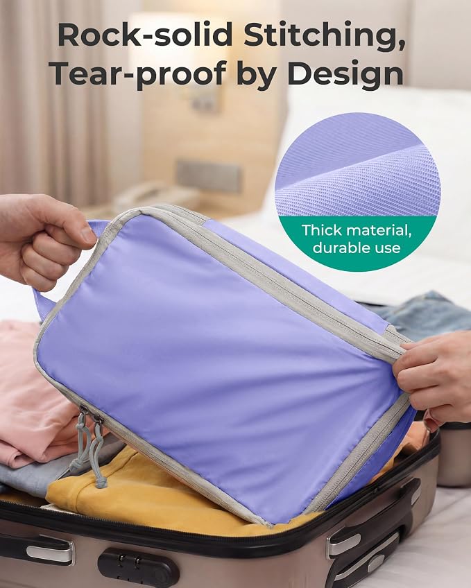 BAGSMART 6 Set /4 Set/2 Set Compression Packing Cubes for Travel, Lightweight Luggage Organizer Bags, Durable Space Saver Bags Travel Essentials - Image 6