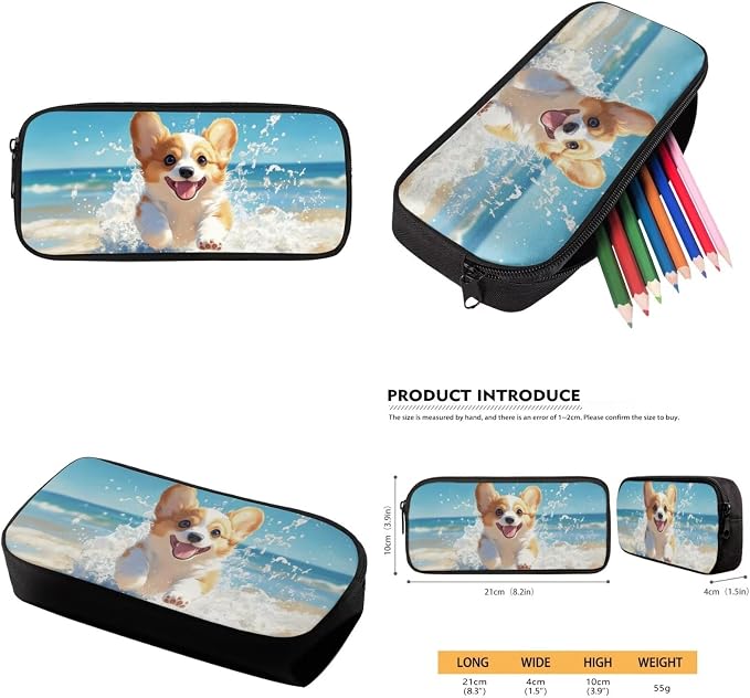 Funny Corgi Backpack with Lunch Box Kids Girls 6-8/5-7 Elementary School Bookbag 1st Grade 17in Book Bags Lunch Bag Pencil Case Water Bottle Holder Preschool/Kindergarten Back Pack 4PCS Set - Image 6