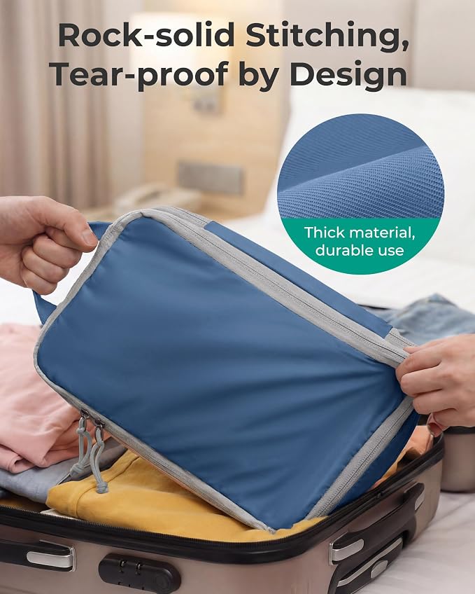 BAGSMART 6 Set /4 Set/2 Set Compression Packing Cubes for Travel, Lightweight Luggage Organizer Bags, Durable Space Saver Bags Travel Essentials - Image 6
