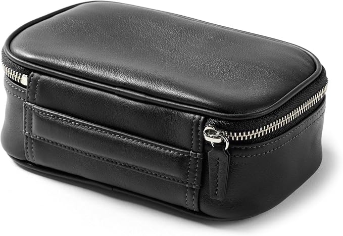 Leatherology Black Onyx Leatherology Small Travel Organizer - Zipped mesh storage pocket, elastic loops for organization, compact travel size - Image 6
