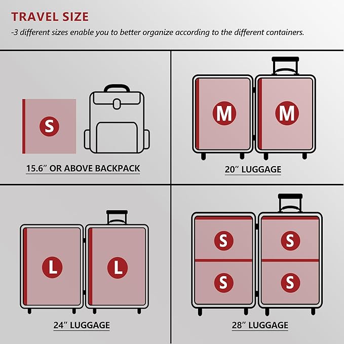 Travel Vacuum Bags for Clothing with Rechargeable Electric Pump, Compression Packing Cubes Organizer Storage for Luggage Suitcase, Space Saver Seal Bags for Vacation Cruise, 9 Combo - Image 3