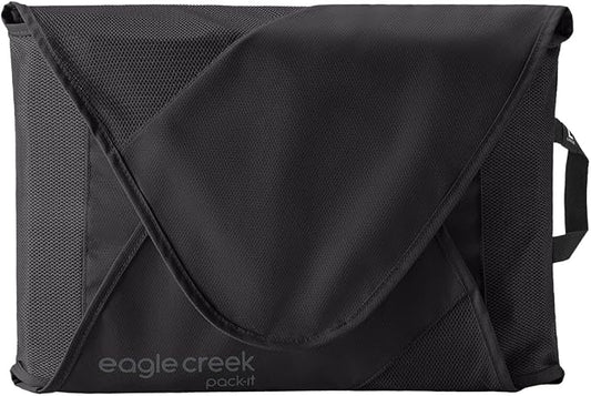 Eagle Creek Pack-It Reveal Garment Folder - Travel Garment Bag with Compression Wings to Maximize Luggage Space - Convenient Top Handle - Quick Drying Material - Black - Large by EagleCreek