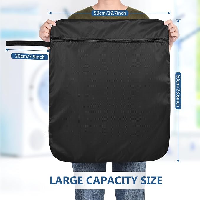 OTraki Travel Dirty Laundry Bag Waterproof Wet Clothes Bag 2 Pack Reusable Wet Bag Hanging Zipper Organizer Storage Bag for Gym Swimming Swimsuit Workout Yoga Beach Pool (20 x 24 inch) - Image 3
