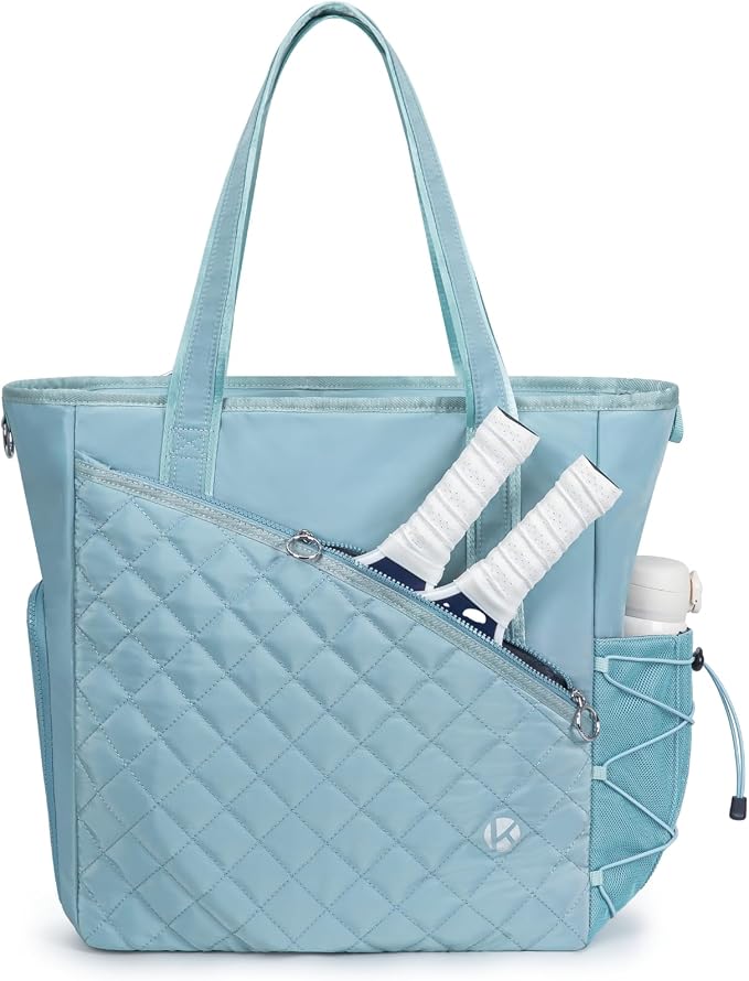 KAVIGOR Pickleball Tote Bag for Women with Fence Hook, Quilted Pickleball Bag Holds 3-4 Paddles with Shoe Compartment by KAVIGOR