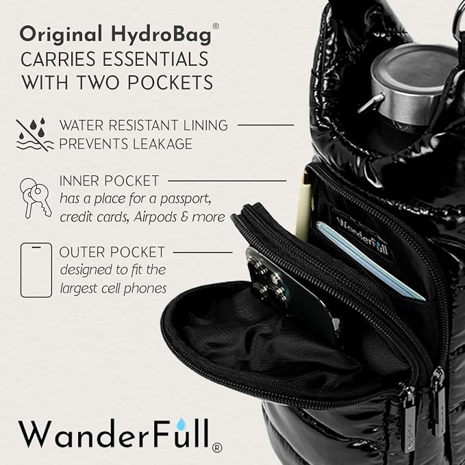 WanderFull Original HydroBag Crossbody Water Bottle Holder with Phone Pocket, Fits Water Bottles up to 32 oz - Image 6