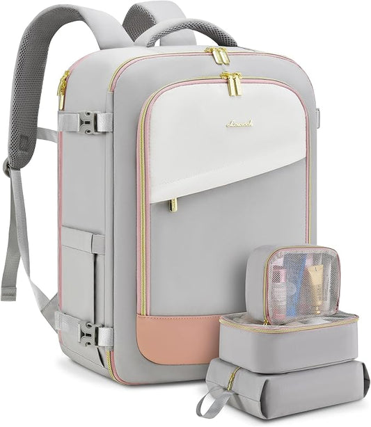 LOVEVOOK Travel Backpack for Women, 40L Carry On Backpack Flight Approved, Large Personal Item Bag Fits 17 inch Laptop, TSA Approved Luggage with 3 Packing Cubes,Waterproof Weekender Gym Essentials by LOVEVOOK