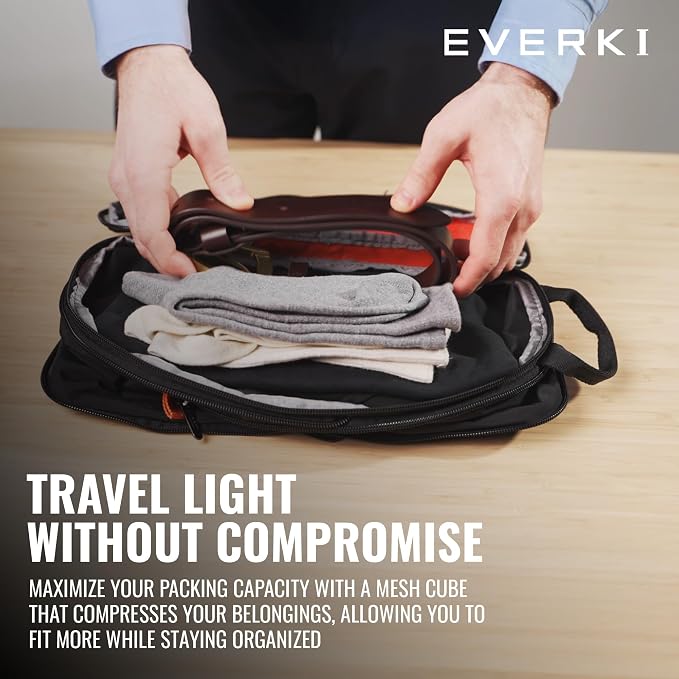 EVERKI Compression Packing Cube – 4.6L Lightweight Compressible Mesh Packing Cubes for Travel, Durable & Compressed Travel Organizer for Luggage, Backpack & Suitcase, Premium Compression Bags, Small - Image 7