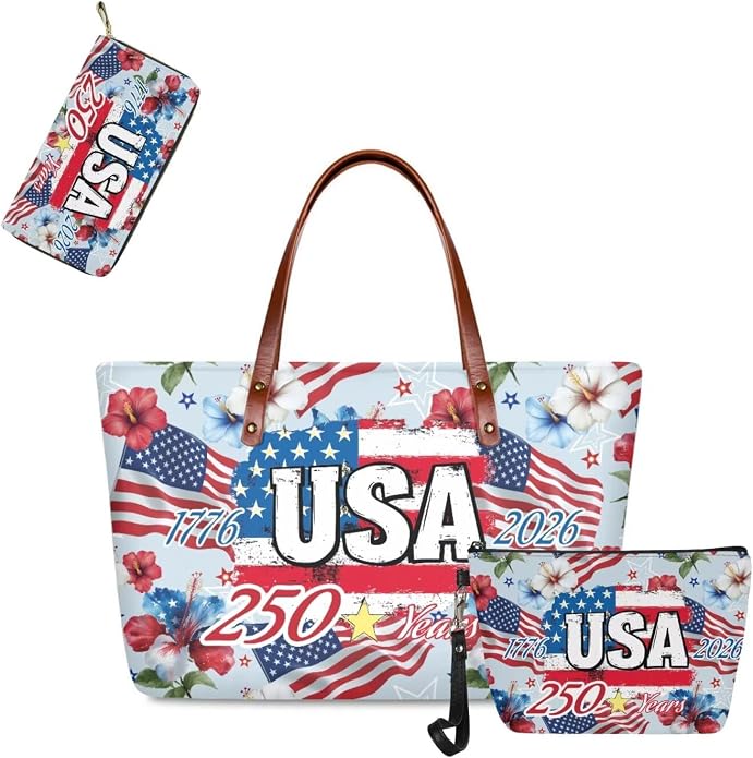 GIFTPUZZ Women Tote Bag Women Wallet Portable Cosmetic Bag for Women Bag Set 3 Pack PU Leather Bags with Zipper - Image 4