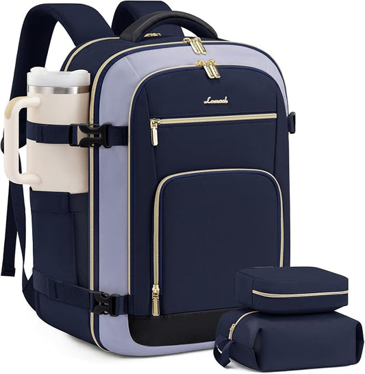 LOVEVOOK Travel Backpack For Women, 40L Carry On Backpack Flight Approved, TSA Personal Item Backpack Travel Bag Fit 17 Inch Laptop, Business Weekender Overnight Waterproof Daypack with 2 Cubes by LOVEVOOK