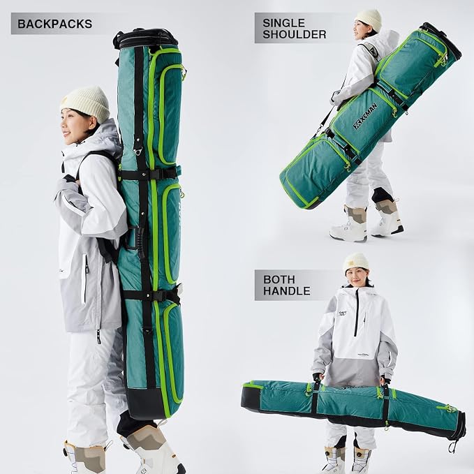 XCMAN Roller Snowboard Bag with Wheels Adjustable Length… - Image 3