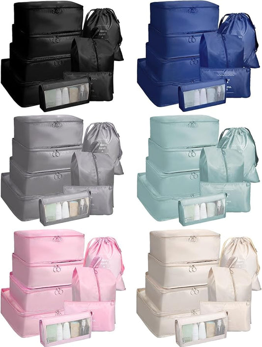 48 Set Packing Cubes Travel Luggage Organizers Set with Storage Shoe Bag, Clothing Bag for Women Men Essentials by Unteilti