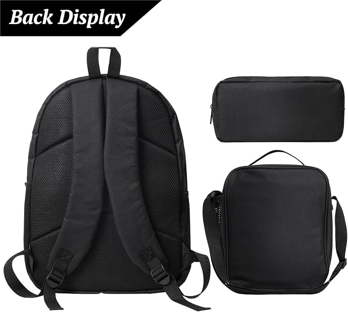 USA Fish Kid Backpack Set with Lunch Bag & Pencil Case Large Capacity School Bag 17 Inch Bookbag for Boy Girl - Image 4