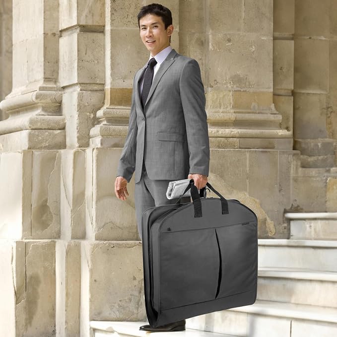 WallyBags 40” Deluxe Travel Carry-On Garment Bag with Two Pockets - Image 6