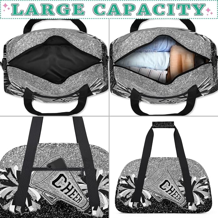 Cheerleading Dance Bag for Women Cheer Team Sport Gym Makeup Cosmetic Bag 2 Pcs Set - Image 6