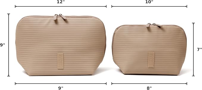 THE VERTI-Vertical Waterproof Makeup & Toiletry Bag | 23-Pocket Organizer with Upright, Fold-Down Design for Skincare, Toiletries & Essentials (Sandstone, Medium) - Image 3