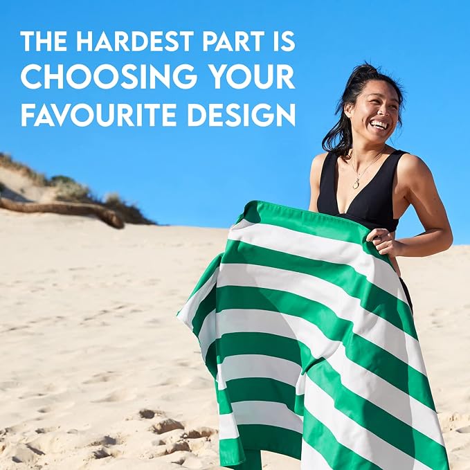 Dock & Bay Beach Towel - Quick Dry, Sand Free - Compact, Lightweight - 100% Recycled - Includes Bag - Cabana - Cancun Green - Extra Large (200x90cm, 78x35) - Image 3