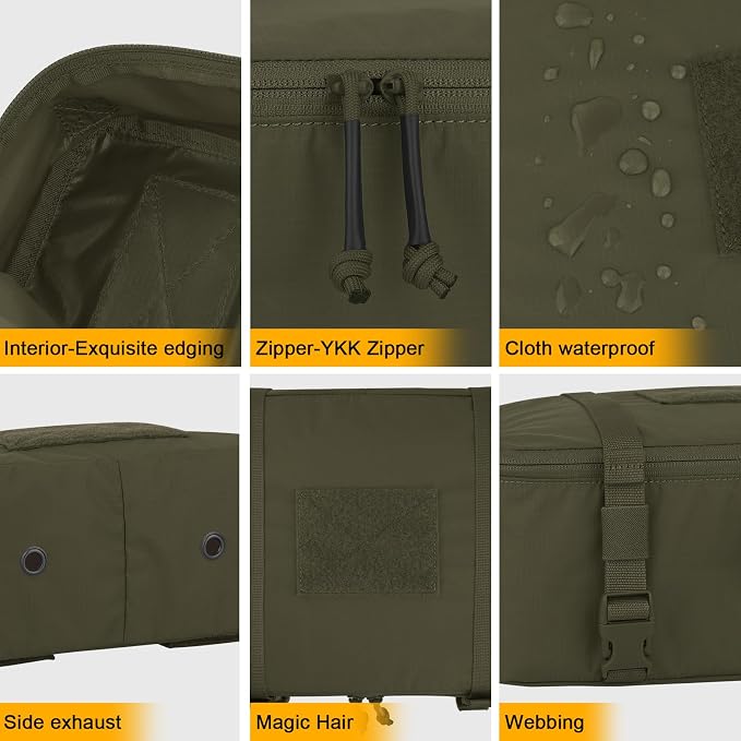 PETAC GEAR 4 PCS Tactical Modular Packing Cubes with Waterproof Material, Large Capacity Storage Bag, Easy Clean Outdoor Travel Organize Storage Pouches Bags (RG) - Image 4