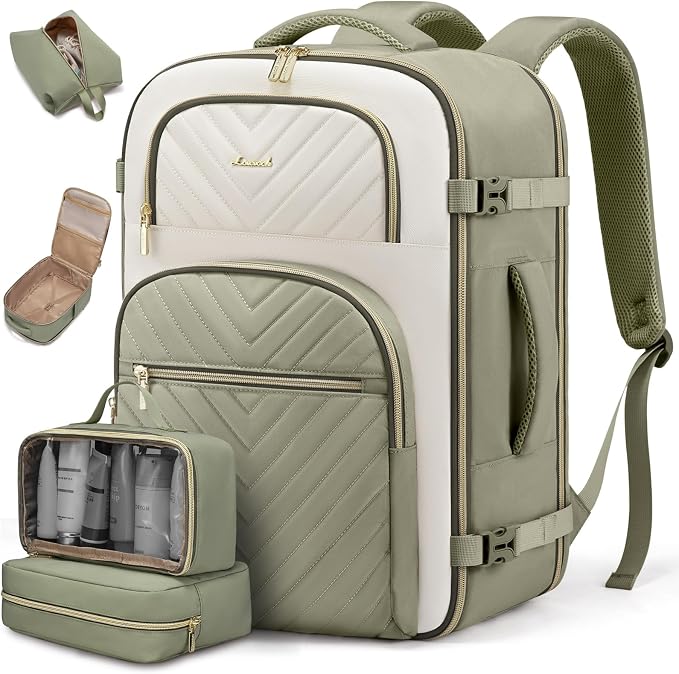 LOVEVOOK Travel Backpack Carry on Flight Approved 50L,Waterproof TSA Travel Essentials Personal Item Backpack for Women Men,Large Carry on Luggage Suitcase Travel Bag for Airplane with 3 Packing Cubes by LOVEVOOK