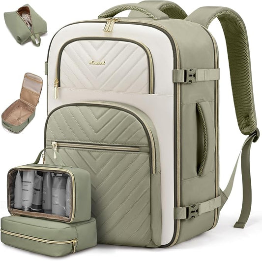 LOVEVOOK Travel Backpack Carry on Flight Approved 50L,Waterproof TSA Travel Essentials Personal Item Backpack for Women Men,Large Carry on Luggage Suitcase Travel Bag for Airplane with 3 Packing Cubes by LOVEVOOK