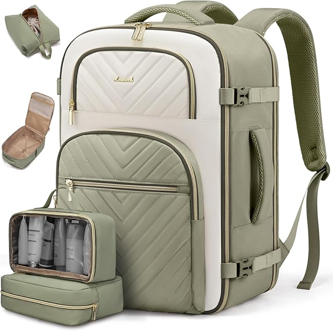 LOVEVOOK Travel Backpack Carry on Flight Approved 50L,Waterproof TSA Travel Essentials Personal Item Backpack for Women Men,Large Carry on Luggage Suitcase Travel Bag for Airplane with 3 Packing Cubes by LOVEVOOK