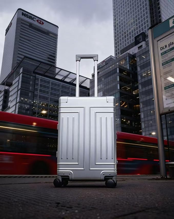 All Aluminum 20'' Luggage with Removable Spinner Wheels,Provide Spare Wheels.Carry on Luggage 22 x 14 x 9 Airline Approved Lightweight Metal Hard Shell Zipperless Suitcase - Image 6