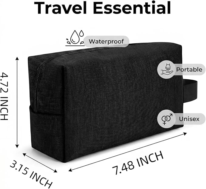 32 Pcs Travel Toiletry Bag for Men Women Bulk Large Water Resistant Shaving Bag Hanging Cosmetic Bag Makeup Travel Pouch Toiletry Organizer Birthday/Father's Day/Graduation Gifts(32, Dark gray) - Image 2