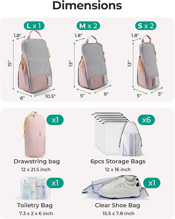 BAGSMART 6 Set /4 Set/2 Set Compression Packing Cubes for Travel, Lightweight Luggage Organizer Bags, Durable Space Saver Bags Travel Essentials - Image 3