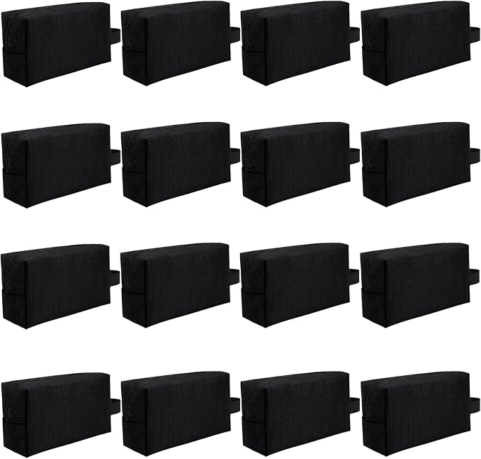 16 Pcs Travel Toiletry Bag for Men Women Bulk Large Water Resistant Shaving Bag Hanging Cosmetic Bag Makeup Travel Pouch Foldable Toiletry Organizer (16, Black) by Home