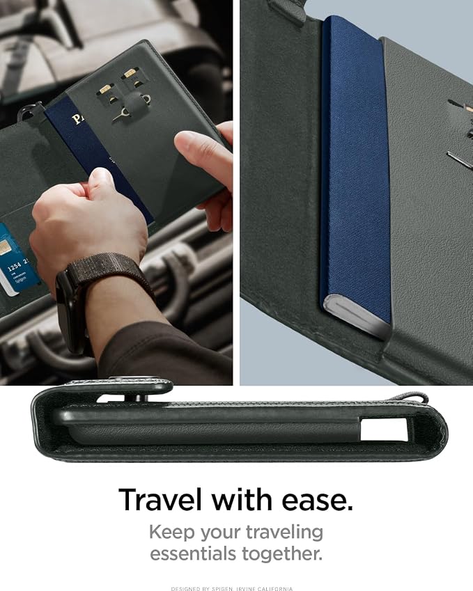 Spigen Life for Passport Card Cover Holder with RFID Blocking Technology Wallet Travel Documents Organizer Protector Accessories, SIM Card Pin Included - Image 2