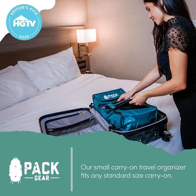 Pack Gear Hanging Luggage Organizer - Our Carry On Closet Insert Fits inside easily - Our Hanging Luggage Organizer Uses Velcro to Allow Instant Access to your Clothes (Mesh Green, Carry-On Size) - Image 6
