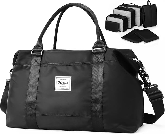 Travel Duffel Bag, Carry On Overnight Weekender Bags for Women | Travel Bag with Wet Pocket & Trolley Sleeve, For Spirit Airlines 18x14x8 Personal Item Bag by HYC00