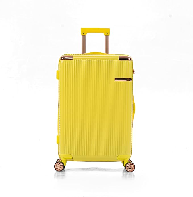 Merax Luggage Sets 4 Piece with Cosmetic Case TSA Lock, Hardside ABS Carry On Suitcase with YKK Zippers Lightweight Rolling Travel Luggage Sets with Spinner Wheels,14+20+24+28 IN,Yellow - Image 5