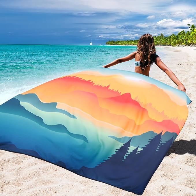 WIWIGO Beach Blanket Waterproof Sandproof Beach Mat 79" X 83"/10'x9'for 2-8 Adults Quick Drying Outdoor Picnic Mat Beach Accessories for Travel, Camping, Hiking - Image 5