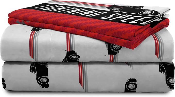 Disney Pixar Cars McQueen Queen Comforter Set 7 Piece Kids Bedding, Gray | Mater, Bed in a Bag, Comforter Sheets Shams Pillowcases, Official Brand, Soft Microfiber, Machine Washable, Boys Gift - Image 8