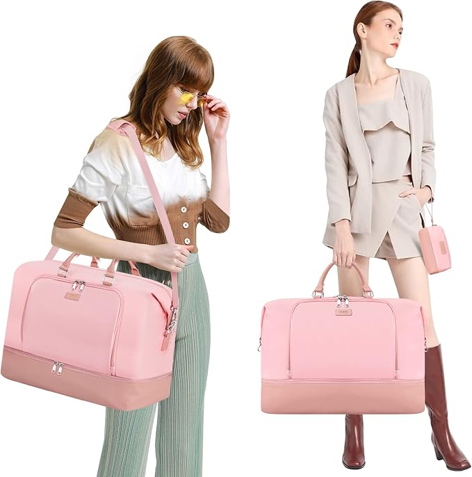 Travel Weekender Bag for Women, 21" Overnight Bag with Shoe Compartment 50L Large Travel Duffel Bag Carry On Tote for Weekend, Overnight, Business Trips, Water Resistant - Image 2