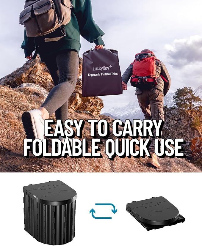 Portable Toilet with Urine Gel & Leak-Proof Bags – Odorless Camping Toilet for Adults & Kids, Outdoor Travel Potty with Ergonomic Design - Image 4