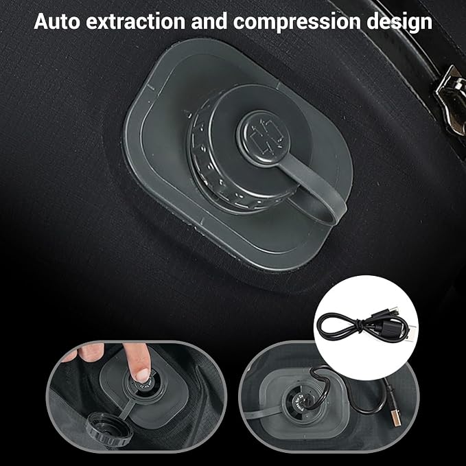 Reusable Travel Vacuum Bags, 20L Automatic Vacuum Compression Bag Built in Pump, Space Saver Seal Packing Cubes for Clothing for Carry On Suitcase and Backpack Luggage (Black Grid) - Image 5