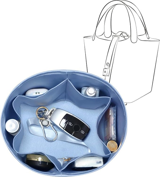 Fits for Picotin 18 Bag Insert, Premium Silk Purse Organizer Insert, Smooth Touch & Lightweight， Luxury Handbag Organizer with Gift Box Fits For Hermes(PC18,Celeste) by JLYZMoon