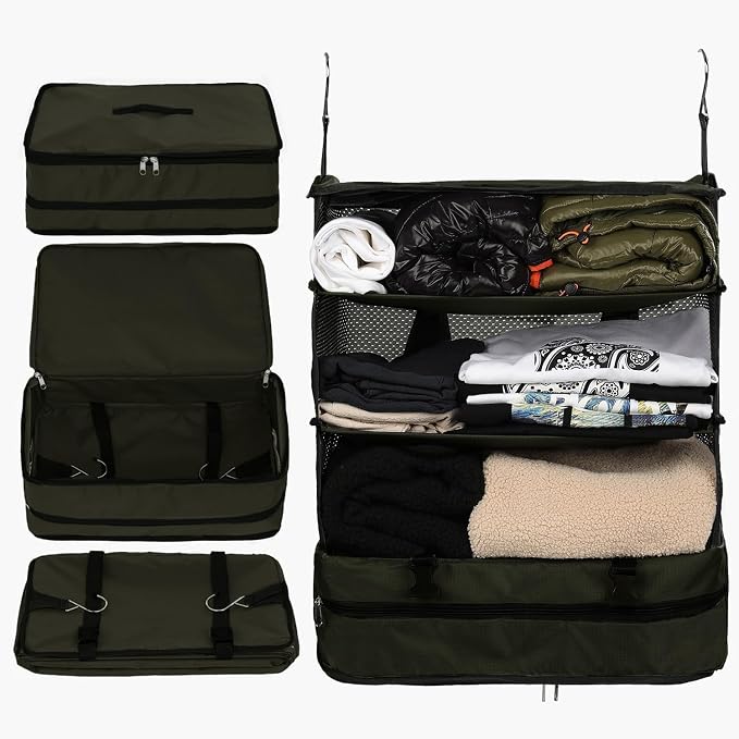 TABITORA Portable Hanging Travel Shelves Bag Packing Cube Organizer Suitcase Storage Large Capacity - Image 2